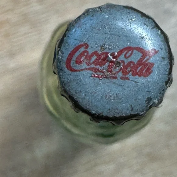 Cute Mini Coca Cola Vintage 3 inch Green Glass Bottle Metal Cap Rare - Picture 7 of 9